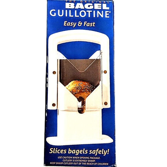 BAGEL GUILLOTINE ~ Original EASY, FAST, SAFER Bagel Slicer w/Safety Shield ~ NOB - Picture 2 of 11